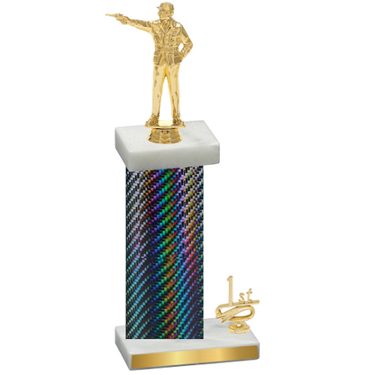 Accented Single Black Carbon Fiber First Place Shooter Trophy