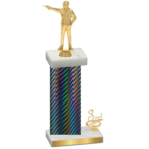 Accented Single Black Carbon Fiber Third Place Shooter Trophy