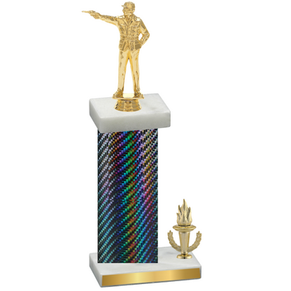 Accented Single Black Carbon Fiber Victory Shooter Trophy