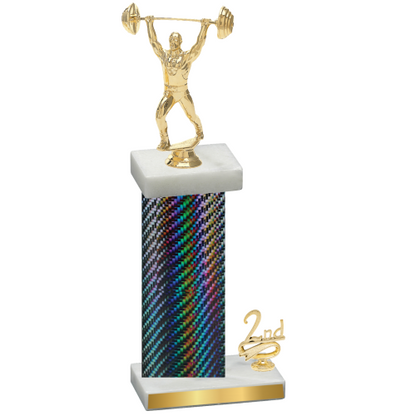 Accented Single Black Carbon Fiber Second Place Weights Trophy