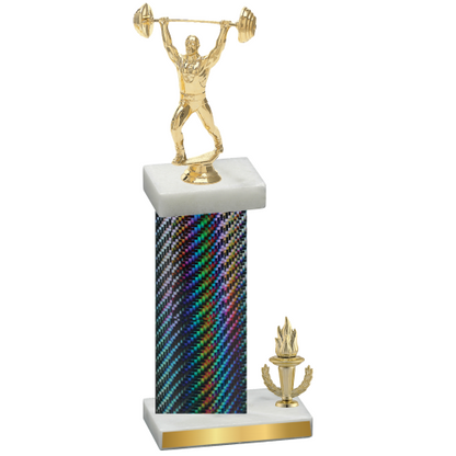 Accented Single Black Carbon Fiber Victory Weights Trophy