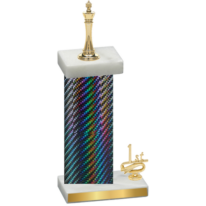 Accented Single Black Carbon Fiber First Place Chess Trophy