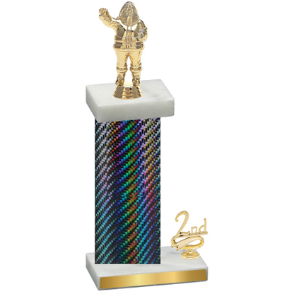 Accented Single Black Carbon Fiber Second Place Holiday Trophy