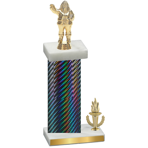 Accented Single Black Carbon Fiber Victory Holiday Trophy