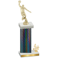 Accented Single Black Carbon Fiber Fourth Place Basketball Trophy
