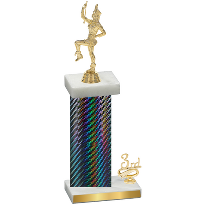 Accented Single Black Carbon Fiber Third Place Majorette Trophy