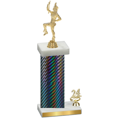 Accented Single Black Carbon Fiber Year Majorette Trophy