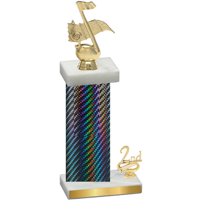 Accented Single Black Carbon Fiber Second Place Music Trophy