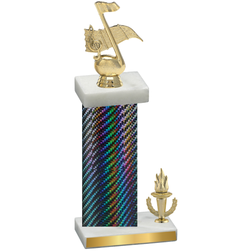 Accented Single Black Carbon Fiber Victory Music Trophy