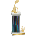 Accented Single Black Carbon Fiber Third Place Golf Trophy