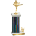 Accented Single Black Carbon Fiber Third Place Karate Trophy