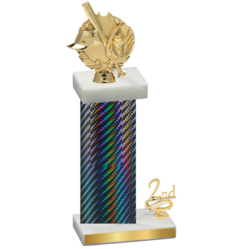 Accented Single Black Carbon Fiber Second Place Baseball Trophy