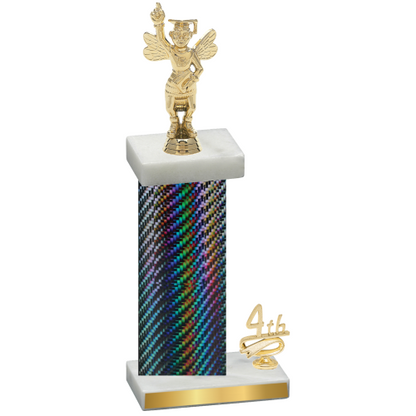 Accented Single Black Carbon Fiber Fourth Place Academics Trophy