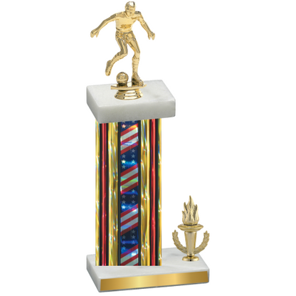 Accented Single Flag USA Victory Soccer Trophy