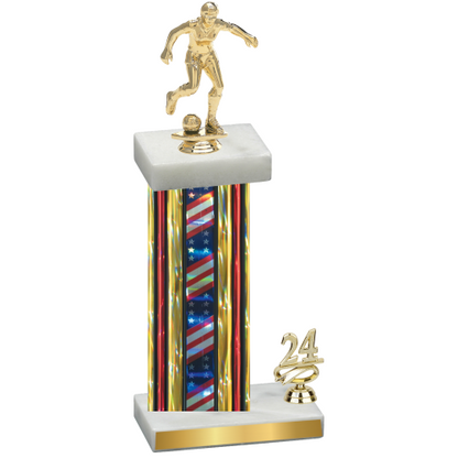 Accented Single Flag USA Year Soccer Trophy