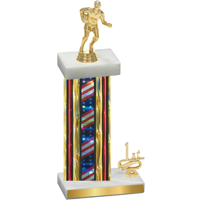 Accented Single Flag USA First Place Rugby Trophy