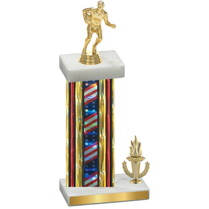 Accented Single Flag USA Victory Rugby Trophy