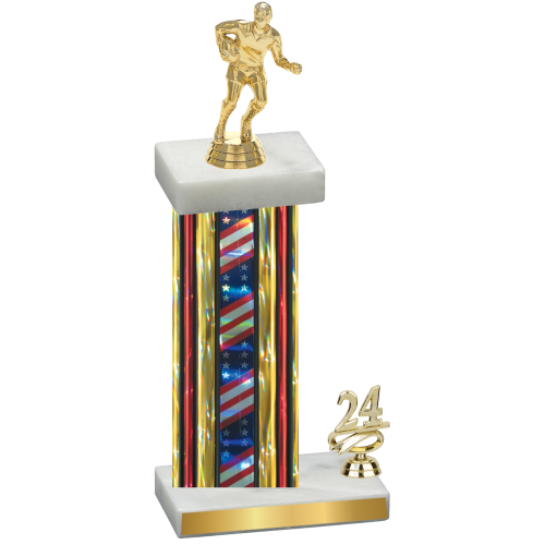 Accented Single Flag USA Year Rugby Trophy