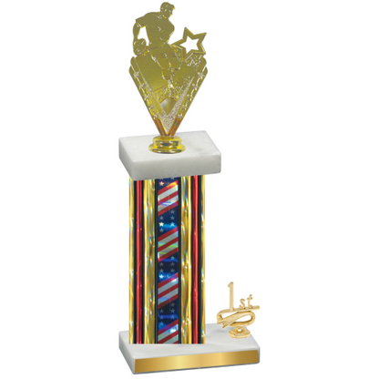 Accented Single Flag USA First Place Rugby Trophy