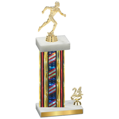 Accented Single Flag USA Year Running Trophy