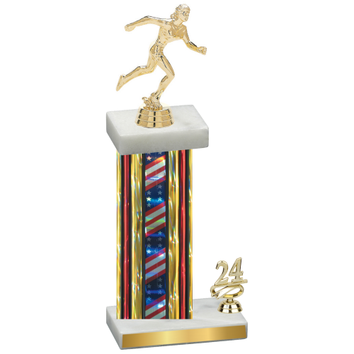 Accented Single Flag USA Year Running Trophy