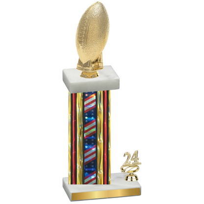 Accented Single Flag USA Year Football Trophy