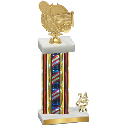 Accented Single Flag USA Year Tennis Trophy