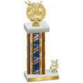 Accented Single Flag USA Year Bowling Trophy