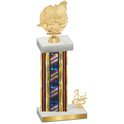 Accented Single Flag USA Third Place Swimming Trophy