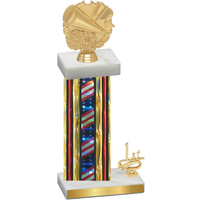 Accented Single Flag USA First Place Cheerleading Trophy