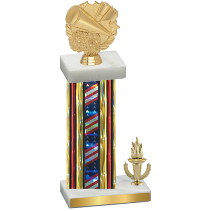 Accented Single Flag USA Victory Cheerleading Trophy