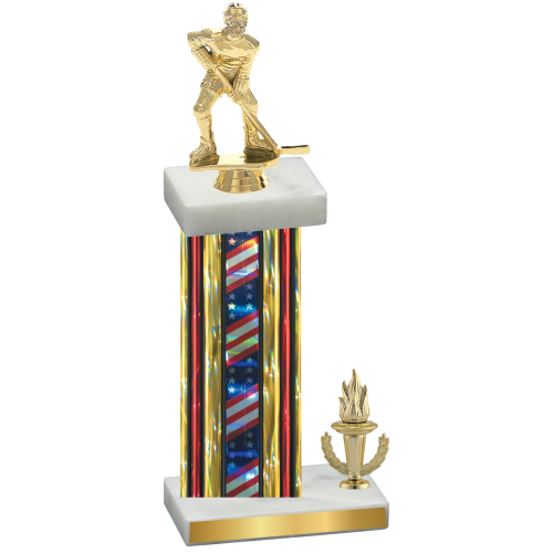 Accented Single Flag USA Victory Hockey Trophy