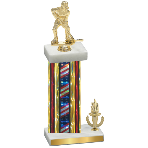 Accented Single Flag USA Victory Hockey Trophy