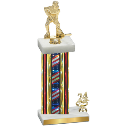 Accented Single Flag USA Year Hockey Trophy