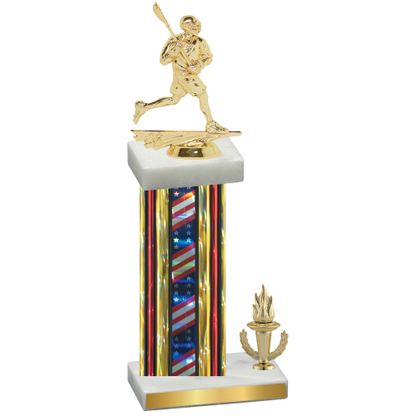 Accented Single Flag USA Victory Lacrosse Trophy