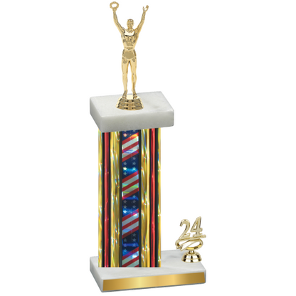 Accented Single Flag USA Year Victory Trophy