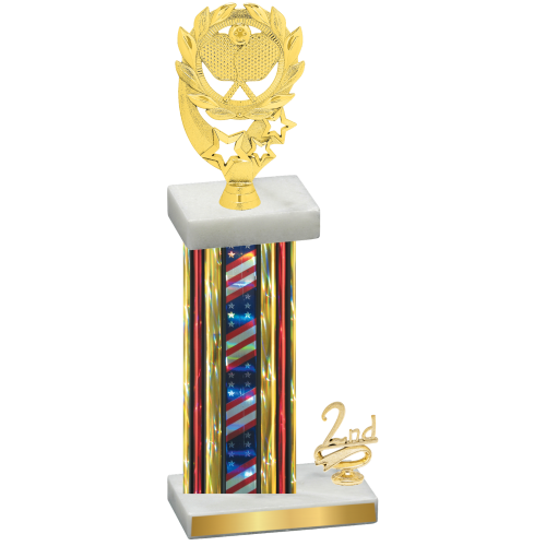 Accented Single Flag USA Second Place Pickleball Trophy