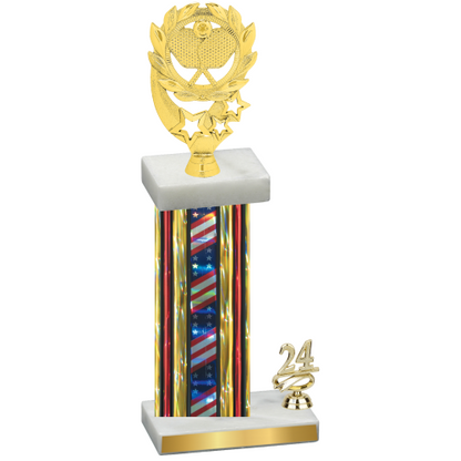 Accented Single Flag USA Year Pickleball Trophy