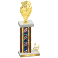 Accented Single Flag USA Third Place Pickleball Trophy