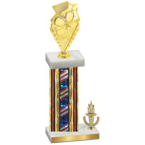 Accented Single Flag USA Victory Pickleball Trophy