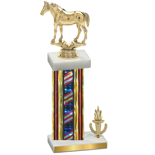 Accented Single Flag USA Victory Horses Trophy