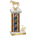 Accented Single Flag USA Second Place Horses Trophy