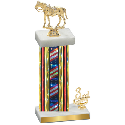 Accented Single Flag USA Third Place Horses Trophy