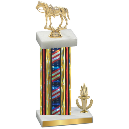 Accented Single Flag USA Victory Horses Trophy