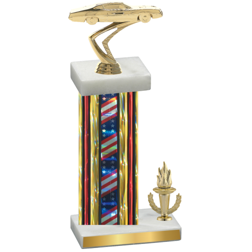 Accented Single Flag USA Victory Cars Trophy