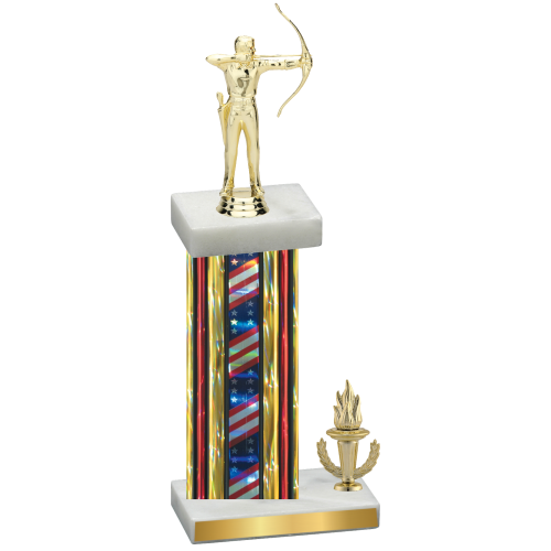 Accented Single Flag USA Victory Archery Trophy