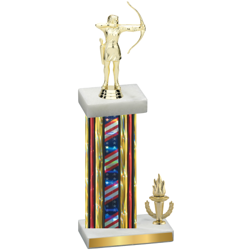 Accented Single Flag USA Victory Archery Trophy