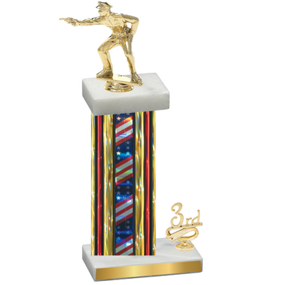 Accented Single Flag USA Third Place Shooter Trophy