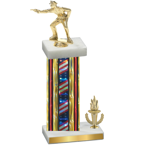 Accented Single Flag USA Victory Shooter Trophy