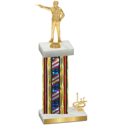 Accented Single Flag USA First Place Shooter Trophy